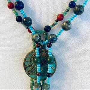 💰 𝕊 𝕠 𝕝 𝕕 💰 Art Deco Owl Necklace from Desert Beads Jewelry